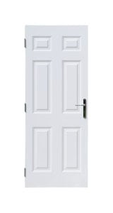 wooden white fiberglass door
